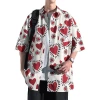 Hawaiian short-sleeved floral shirt, men's ice silk summer thin loose shirt, men's design sense trendy brand cool and stylish top Item Picture